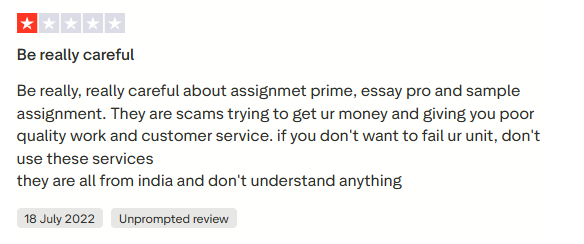 EduBirdie Trustpilot 1-star review screenshot